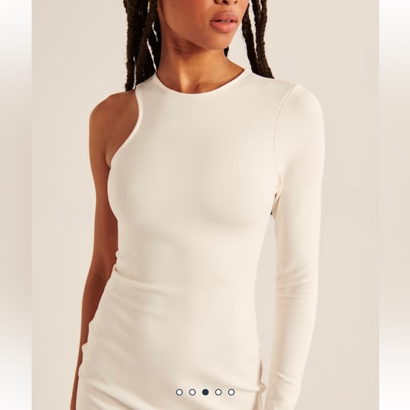 Abercrombie Asymmetrical One-Shoulder Ponte Mini Dress - Picture 3 of 5